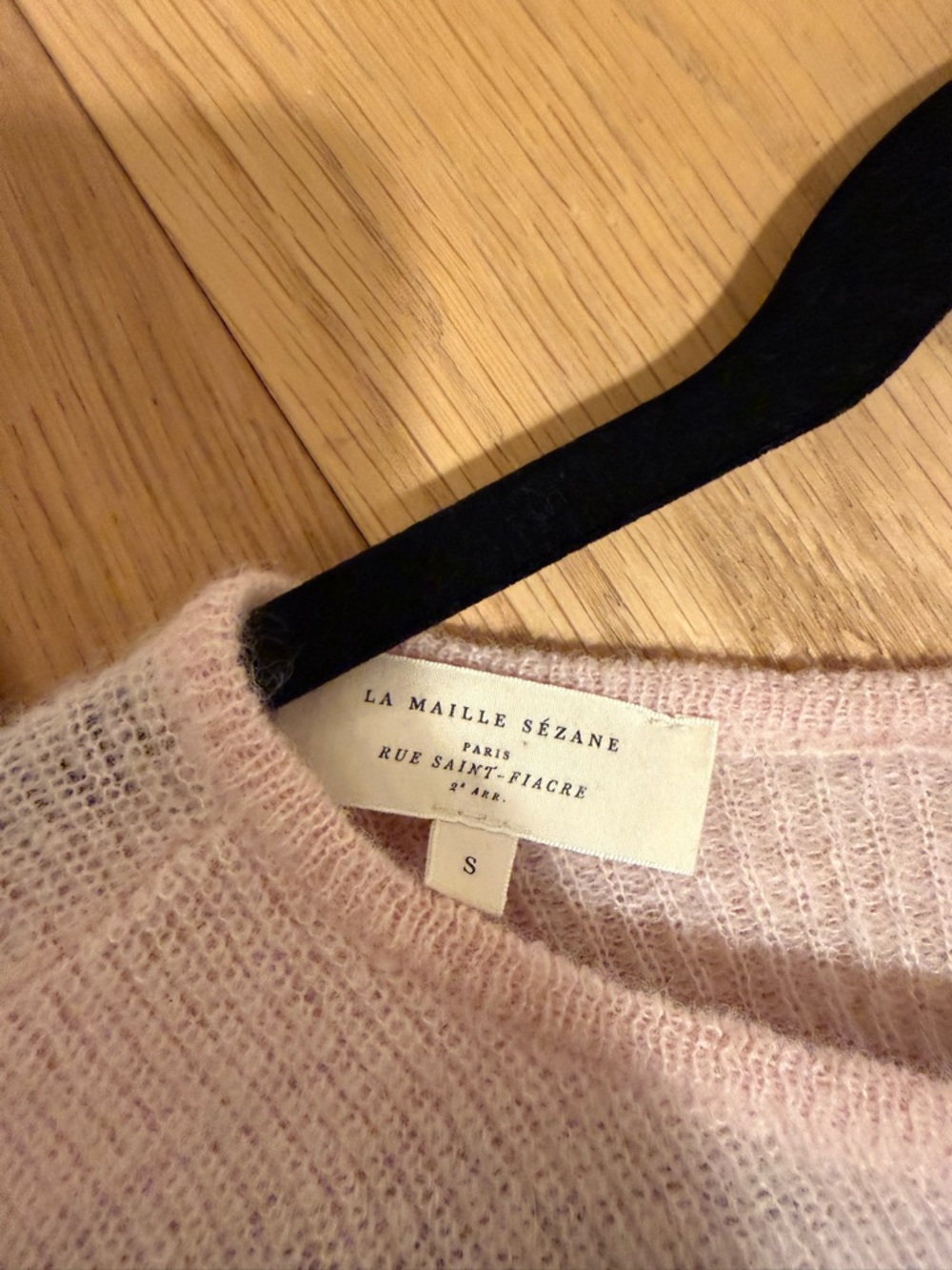 Sezane Light Pink Women's Button-Front Sweater Cardigan - Picture 3 of 7